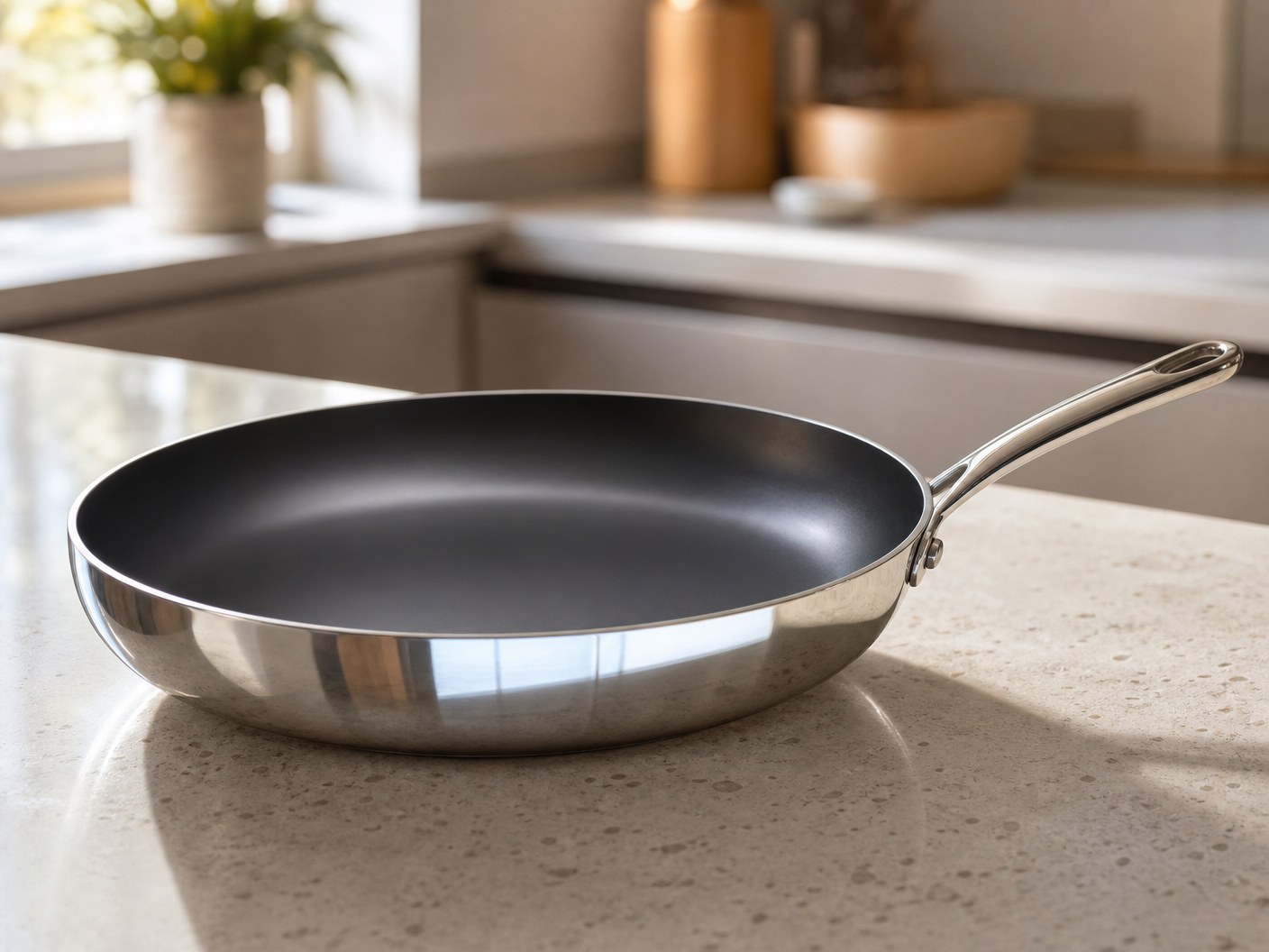 Calphalon Classic non-stick PTFE fry pan offering 2 to 3 years of reliable non-stick at half the cost of ceramic