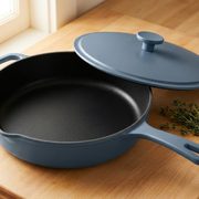 Cuisinart Cast Iron 12-Inch Chicken Fryer Enameled Provencial Blue