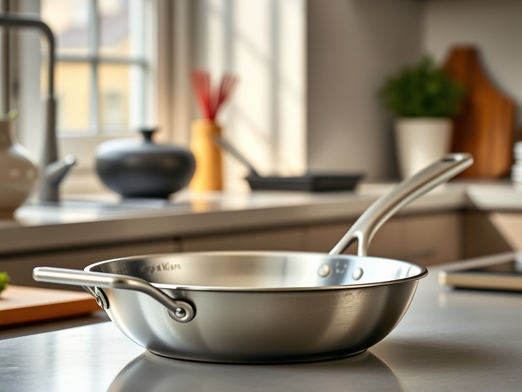 Cuisinart Custom-Clad 5-Ply 12-inch stainless steel skillet with helper handle